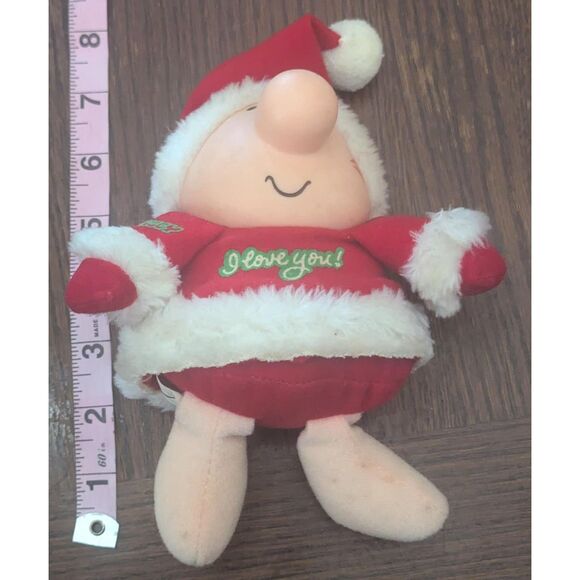 VINTAGE 1987 Ziggy Christmas Plush Doll Santa "I Love You" American Greetings - Picture 5 of 6